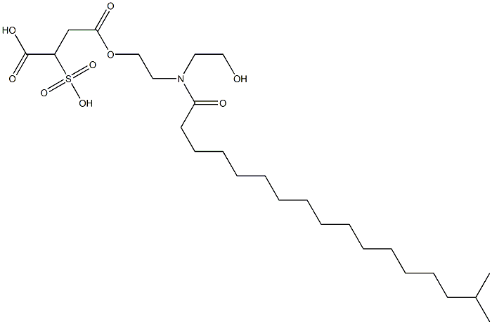 2-Sulfobutanedioic acid 4-[2-[(2-hydroxyethyl)(1-oxo-16-methylheptadecyl)amino]ethyl] ester Struktur