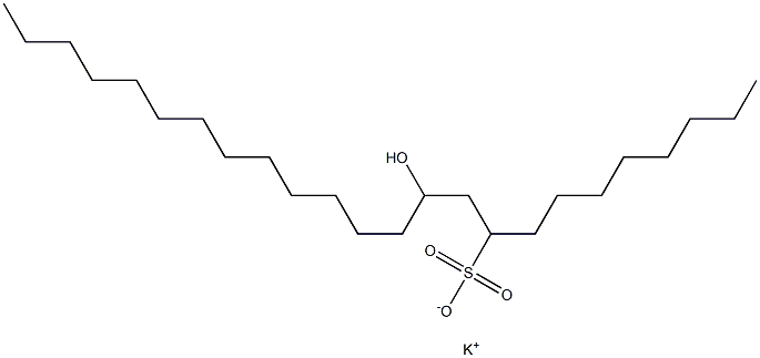 11-Hydroxytetracosane-9-sulfonic acid potassium salt Struktur