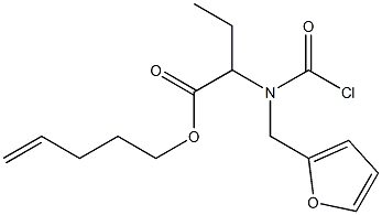 2-(N-Chlorocarbonyl-N-furfurylamino)butyric acid 4-pentenyl ester Struktur