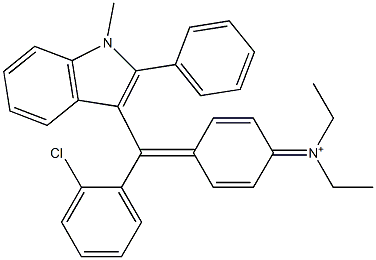 N-[4-[(2-Chlorophenyl)(1-methyl-2-phenyl-1H-indol-3-yl)methylene]-2,5-cyclohexadien-1-ylidene]-N-ethylethanaminium Struktur