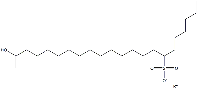 21-Hydroxydocosane-7-sulfonic acid potassium salt Struktur