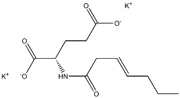 N-(3-Heptenoyl)glutamic acid dipotassium salt Struktur