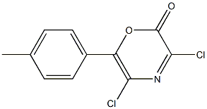 3,5-Dichloro-6-(4-methylphenyl)-2H-1,4-oxazin-2-one Struktur