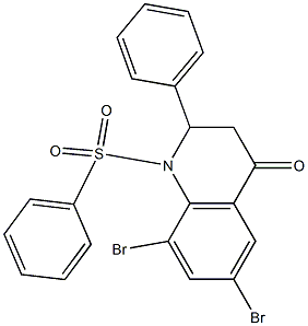 6,8-Dibromo-1-(phenylsulfonyl)-2-phenyl-1,2-dihydroquinolin-4(3H)-one Struktur