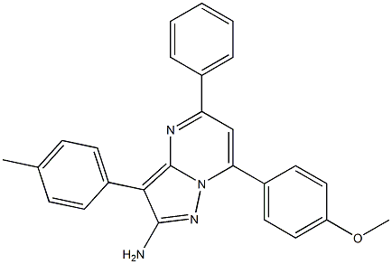 2-Amino-3-(4-methylphenyl)-5-phenyl-7-(4-methoxyphenyl)pyrazolo[1,5-a]pyrimidine Struktur