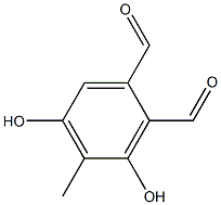 3,5-Dihydroxy-4-methyl-1,2-benzenedicarbaldehyde Struktur