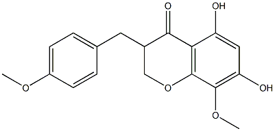 5,7-Dihydroxy-8-methoxy-3-(4-methoxybenzyl)chroman-4-one Struktur