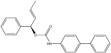 (+)-p-Phenylcarbanilic acid (R,E)-1-phenyl-2-butenyl ester Struktur