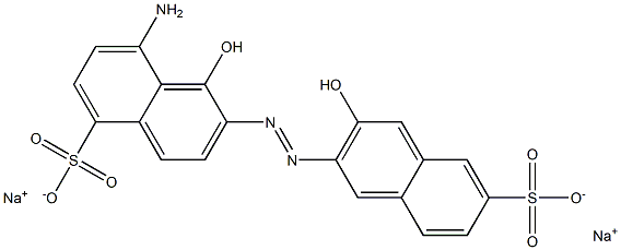 8-Amino-1,3'-dihydroxy[2,2'-azobisnaphthalene]-5,6'-disulfonic acid disodium salt Struktur