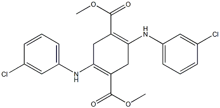 2,5-Bis(3-chloroanilino)-3,6-dihydroterephthalic acid dimethyl ester Struktur