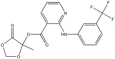 2-[(3-Trifluoromethylphenyl)amino]pyridine-3-carboxylic acid 5-methyl-4-oxo-1,3-dioxolan-5-yl ester Struktur