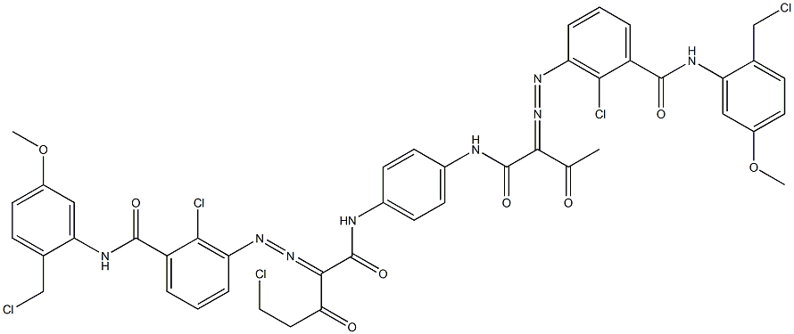 3,3'-[2-(Chloromethyl)-1,4-phenylenebis[iminocarbonyl(acetylmethylene)azo]]bis[N-[2-(chloromethyl)-5-methoxyphenyl]-2-chlorobenzamide] Struktur