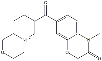 4-[2-[(3,4-Dihydro-4-methyl-3-oxo-2H-1,4-benzoxazin)-7-ylcarbonyl]butyl]morpholinium Struktur