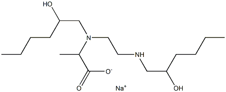 2-[N-(2-Hydroxyhexyl)-N-[2-(2-hydroxyhexylamino)ethyl]amino]propionic acid sodium salt Struktur