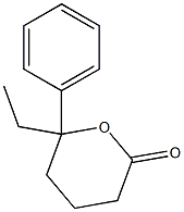 Tetrahydro-6-ethyl-6-phenyl-2H-pyran-2-one Struktur