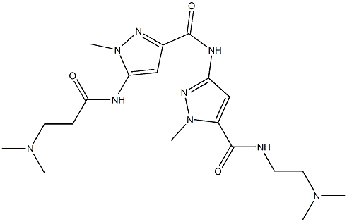 N-[2-(Dimethylamino)ethyl]-1-methyl-3-[[1-methyl-5-[(2-dimethylaminoethyl)carbonylamino]-1H-pyrazol-3-yl]carbonylamino]-1H-pyrazole-5-carboxamide Struktur