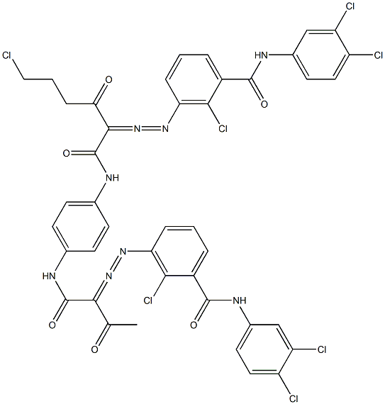 3,3'-[2-(2-Chloroethyl)-1,4-phenylenebis[iminocarbonyl(acetylmethylene)azo]]bis[N-(3,4-dichlorophenyl)-2-chlorobenzamide] Struktur