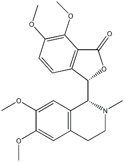 (S)-3-[(1R)-2-Methyl-6,7-dimethoxy-1,2,3,4-tetrahydroisoquinoline-1-yl]-6,7-dimethoxyisobenzofuran-1(3H)-one Struktur