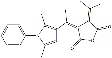 3-[1-(2,5-Dimethyl-1-phenyl-1H-pyrrole-3-yl)ethylidene]-4-isopropylidenetetrahydrofuran-2,5-dione Struktur