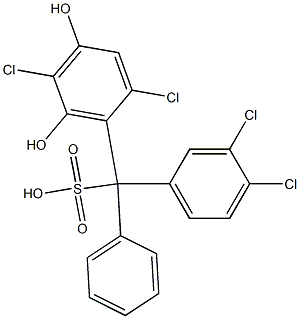 (3,4-Dichlorophenyl)(2,5-dichloro-4,6-dihydroxyphenyl)phenylmethanesulfonic acid Struktur