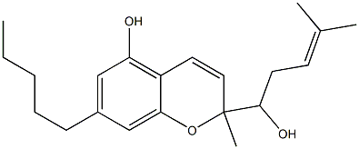 2-Methyl-7-[pentyl]-2-[1-hydroxy-4-methyl-3-pentenyl]-2H-1-benzopyran-5-ol Struktur