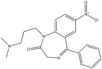 7-Nitro-1-(3-dimethylaminopropyl)-5-(phenyl)-1H-1,4-benzodiazepin-2(3H)-one Struktur