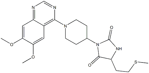 1-[1-(6,7-Dimethoxyquinazolin-4-yl)piperidin-4-yl]-4-[2-(methylthio)ethyl]imidazolidine-2,5-dione Struktur