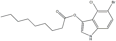 Nonanoic acid 5-bromo-4-chloro-1H-indol-3-yl ester Struktur