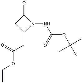 1-(tert-Butyloxycarbonylamino)-4-oxoazetidine-2-acetic acid ethyl ester Struktur