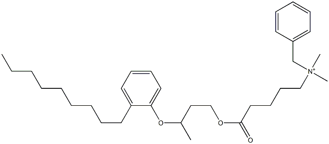 N,N-Dimethyl-N-benzyl-N-[4-[[3-(2-nonylphenyloxy)butyl]oxycarbonyl]butyl]aminium Struktur