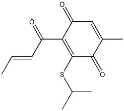 6-Methyl-2-[(1-methylethyl)thio]-3-[(E)-2-butenoyl]-2,5-cyclohexadiene-1,4-dione Struktur