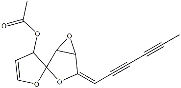 4-Acetoxy-8,9-epoxy-7-(2,4-hexadiynylidene)-1,6-dioxaspiro[4.4]non-2-ene Struktur