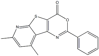 7,9-Dimethyl-2-phenyl-4H-pyrido[3',2':4,5]thieno[3,2-d][1,3]oxazin-4-one Struktur