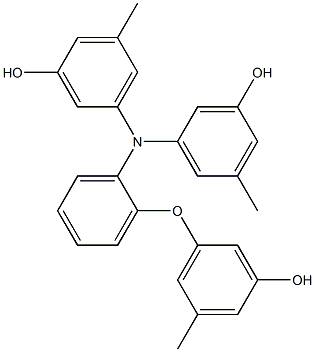 N,N-Bis(3-hydroxy-5-methylphenyl)-2-(3-hydroxy-5-methylphenoxy)benzenamine Struktur