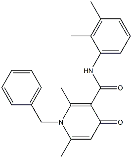 1-Benzyl-1,4-dihydro-2,6-dimethyl-N-(2,3-dimethylphenyl)-4-oxopyridine-3-carboxamide Struktur