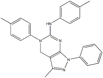 5-(p-Tolyl)-6-(p-tolylamino)-3-methyl-1-phenyl-4,5-dihydro-1H-pyrazolo[3,4-d]pyrimidine Struktur