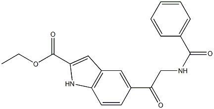 5-[2-(Benzoylamino)acetyl]-1H-indole-2-carboxylic acid ethyl ester Struktur