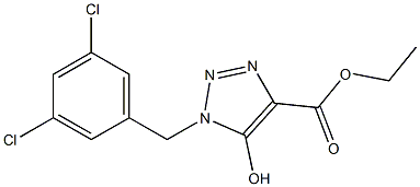 5-Hydroxy-1-(3,5-dichlorobenzyl)-1H-1,2,3-triazole-4-carboxylic acid ethyl ester Struktur