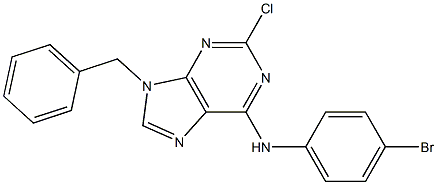 2-Chloro-6-(4-bromophenylamino)-9-benzyl-9H-purine Struktur