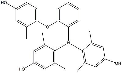 N,N-Bis(4-hydroxy-2,6-dimethylphenyl)-2-(4-hydroxy-2-methylphenoxy)benzenamine Struktur