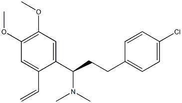 [R,(+)]-3-(p-Chlorophenyl)-1-(4,5-dimethoxy-2-vinylphenyl)-N,N-dimethyl-1-propanamine Struktur