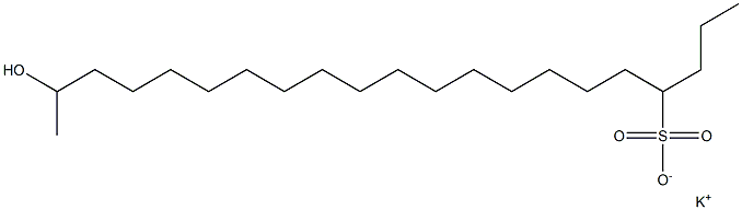 20-Hydroxyhenicosane-4-sulfonic acid potassium salt Struktur