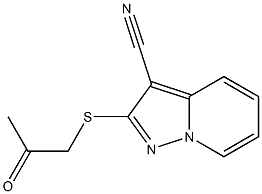 2-[[(Methylcarbonyl)methyl]thio]-pyrazolo[1,5-a]pyridine-3-carbonitrile Struktur