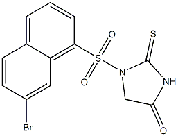 2-Thioxo-1-[[7-bromo-1-naphtyl]sulfonyl]imidazolidin-4-one Struktur