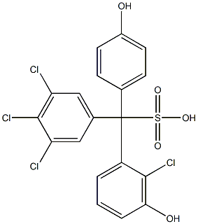 (2-Chloro-3-hydroxyphenyl)(3,4,5-trichlorophenyl)(4-hydroxyphenyl)methanesulfonic acid Struktur