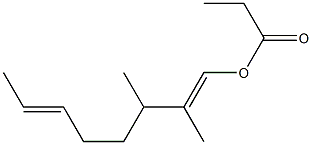 Propionic acid 2,3-dimethyl-1,6-octadienyl ester Struktur