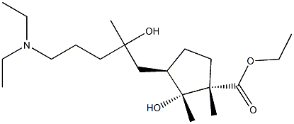 (1S,2R,3R)-2-Hydroxy-3-[5-(diethylamino)-2-hydroxy-2-methylpentyl]-1,2-dimethylcyclopentane-1-carboxylic acid ethyl ester Struktur