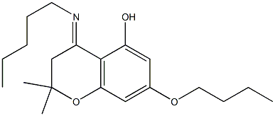 N-Pentyl-2,2-dimethyl-5-hydroxy-7-butoxychroman-4-imine Struktur