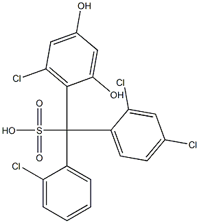 (2-Chlorophenyl)(2,4-dichlorophenyl)(6-chloro-2,4-dihydroxyphenyl)methanesulfonic acid Struktur