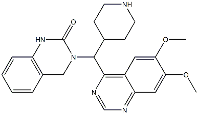 3-[1-(6,7-Dimethoxy-4-quinazolinyl)-4-piperidinylmethyl]-3,4-dihydroquinazolin-2(1H)-one Struktur